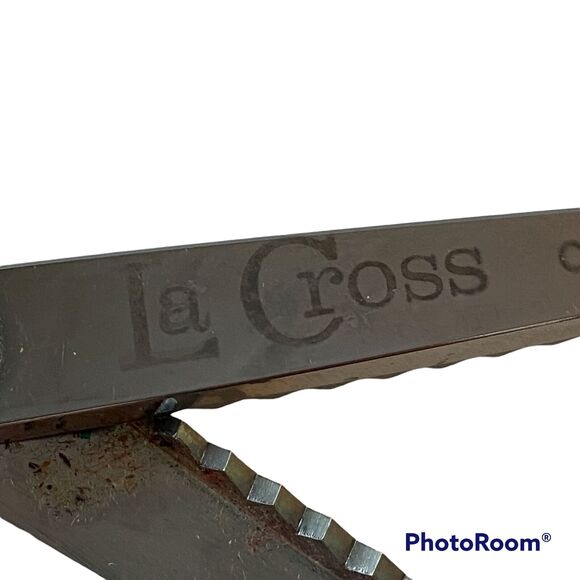 La Cross Made Italy Chrome 557 Pinking Shears 7" Blue Vintage Sewing Crafts - Picture 3 of 8